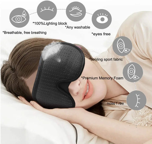 Contoured 3D Sleep Mask – Total Blackout