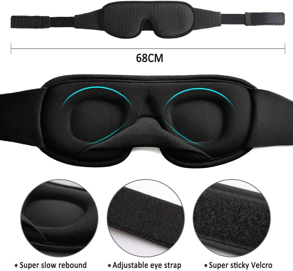 Contoured 3D Sleep Mask – Total Blackout