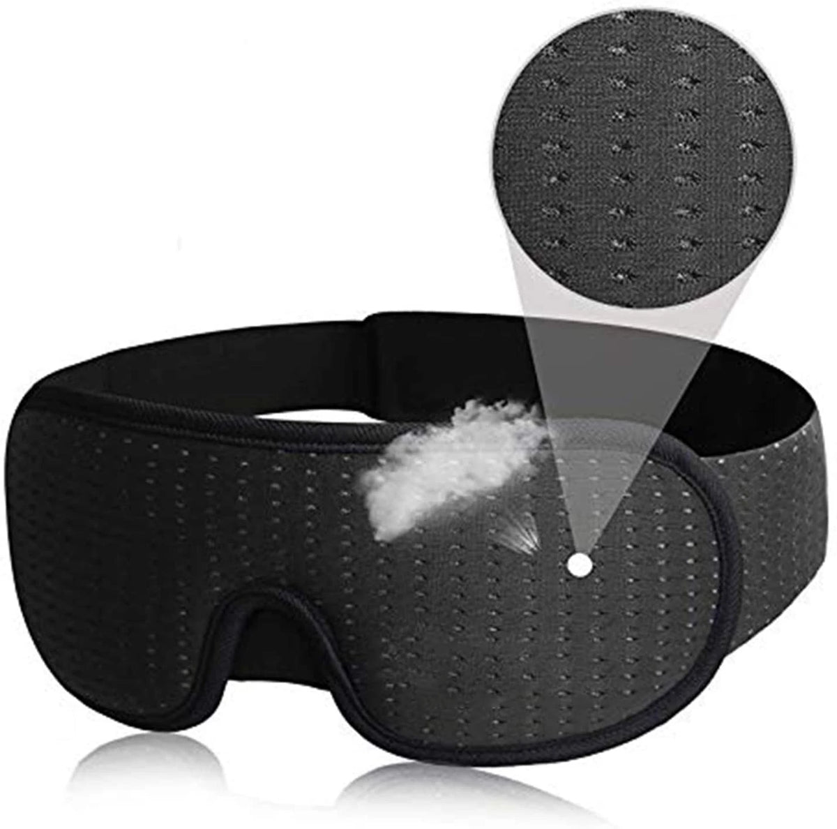 Contoured 3D sleep mask with deep eye cups